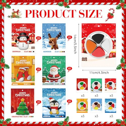 Capoda 18 Set Christmas DIY Craft Kit Christmas Air Dry Clay Kit - style: Christmas