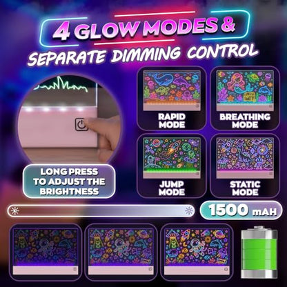 16-Inch LED Drawing Board Rechargeable; Fun Birthday Gift - color: Pink