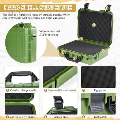 Relaxweex 22.4 x 16.1 x 10.2 Inch Hard Case, Grid Shell, Green - color: Green, size: 22.4 x 16.1 x 10.2 Inch, style: Grid Shell