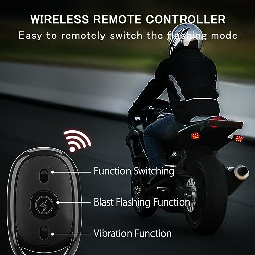 SEISSO 4-Pack Wireless Remote Control Anti-Collision LED Strobe Lights Kit - USB Charging Emergency Drone Warning Hazard Flash for Vehicles, Cars, Trucks - 7 Colors Changing