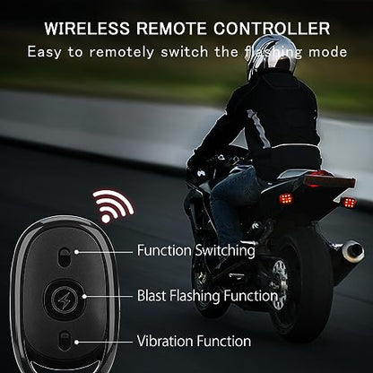 SEISSO 4-Pack Wireless Remote Control Anti-Collision LED Strobe Lights Kit - USB Charging Emergency Drone Warning Hazard Flash for Vehicles, Cars, Trucks - 7 Colors Changing