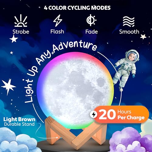 Mind-Glowing 3D Moon Lamp, 16 Colors, Touch/Remote Control (5.9 inch) - color: Moon, size: 5.9 Inch