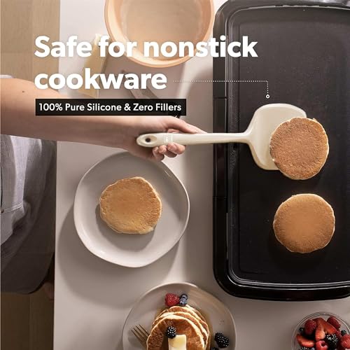 DI ORO Silicone Turner Spatula Set - 600F Heat Resistant, 4-Pc Clay - color: Clay