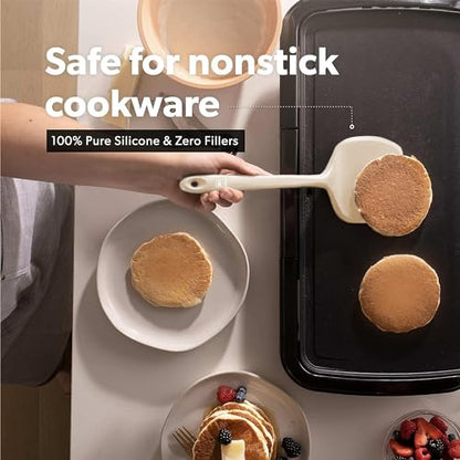 DI ORO Silicone Turner Spatula Set - 600F Heat Resistant, 4-Pc Clay - color: Clay