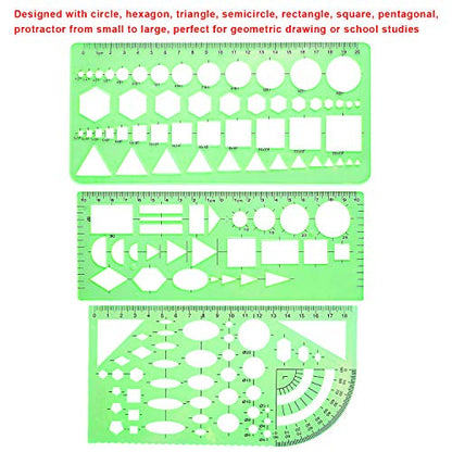 SIQUK 9 Pieces Drawings Templates French Curve Geometric Templates
