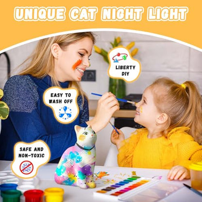 Paint Your Own Cat Lamp Kit, DIY Painting Night Light Craft Kits for Kids - color: Cat A