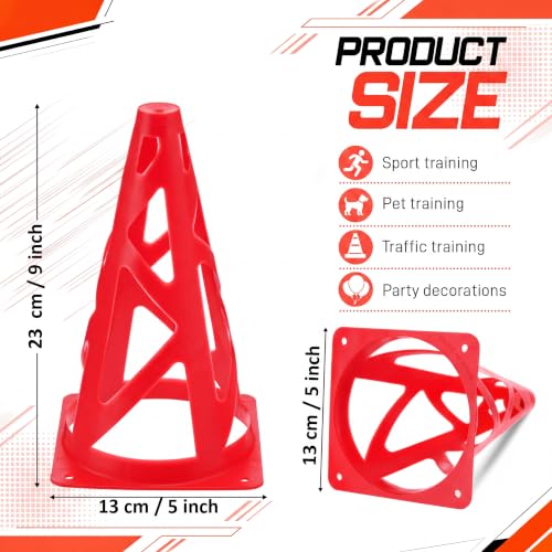 Tuanse Training Cones for Soccer Agility Drills - color: Red
