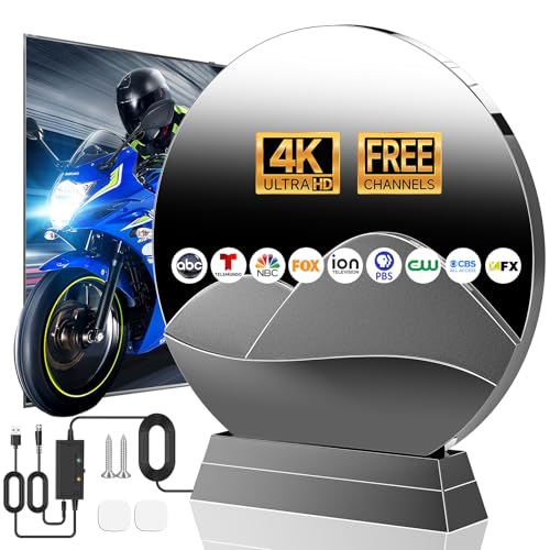TV Antenna, 5000+ Miles Long Range Digital Antenna for Smart TVs Indoor