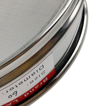 LABALPHA 60 Mesh Lab Sieves, #60 Mesh Test Sieve, 8'' Diameter, 304 Stainless Steel Wire Cloth (0.3mm) - size: 60 mesh (0.3mm)