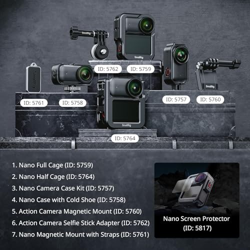 SMALLRIG Half Cage for DJI Osmo Nano, with a 1/4"-20 Threaded Hole/Quick Release Mount for DJI/Cold Shoe Mount - style: Nano Half Cage - 5764