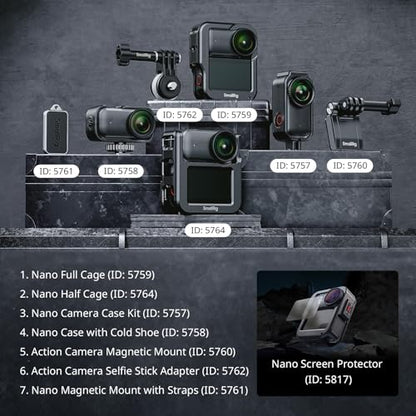 SMALLRIG Half Cage for DJI Osmo Nano, with a 1/4"-20 Threaded Hole/Quick Release Mount for DJI/Cold Shoe Mount - style: Nano Half Cage - 5764