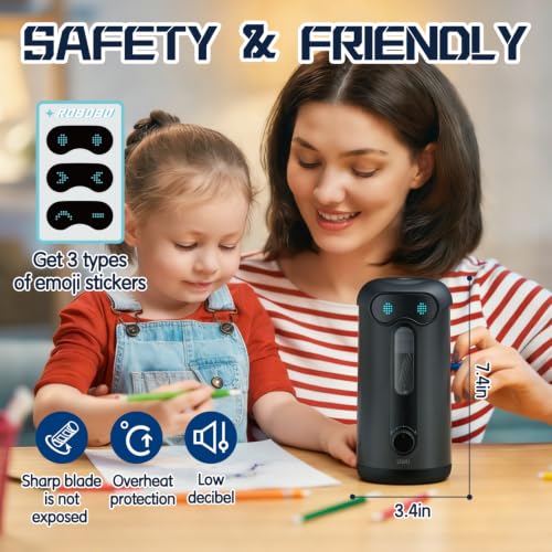 deli Electric Pencil Sharpener, Fully Automatic Pencil Sharpener, Black - color: Black
