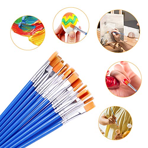 DECYOOL 100 Pcs Flat Paint Brushes Bulk, Small Paint Brush Set for Painting - style: Flat Paint Brushes
