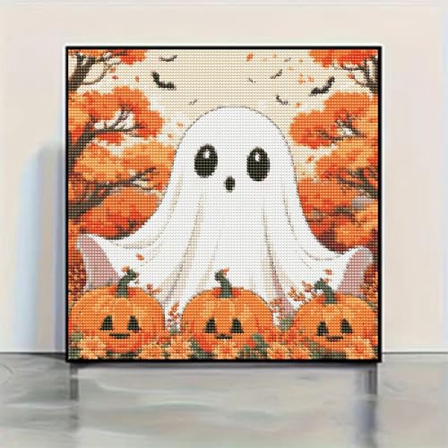 Gemozaic Halloween Ghost Diamond Art Kits for Adults, 14 x 14 in, Unframed - color: G9802