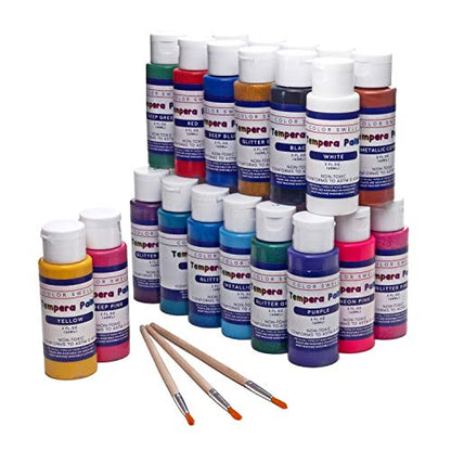 Color Swell Washable Tempera Paint Set - 2oz bottles of 30 Colors