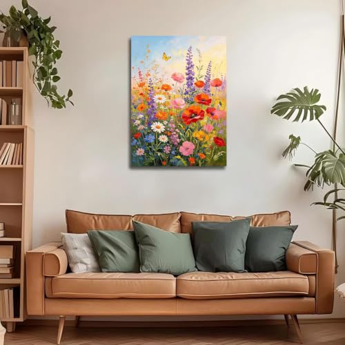 YOLENIX Flowers Paint by Numbers Kit for Adults Beginner (Without Frame) - color: YH05696