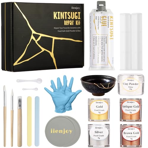 iienjoy Kintsugi Repair Kit, 4 Colors Food Safe Kintsugi Kit for Ceramics