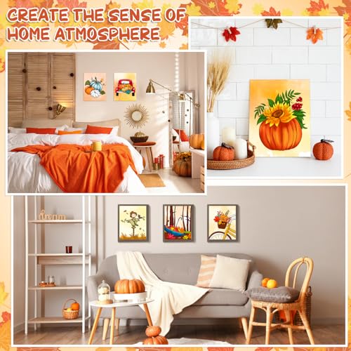 Fall Pre Drawn Canvas to Paint, Autumn Sip and Paint Party Supplies - size: 8x10 Inches, style: Fall