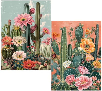 2 Pack Cactus Diamond Art Kits for Adults Diamond Painting Kit for Beginner - color: DP03410