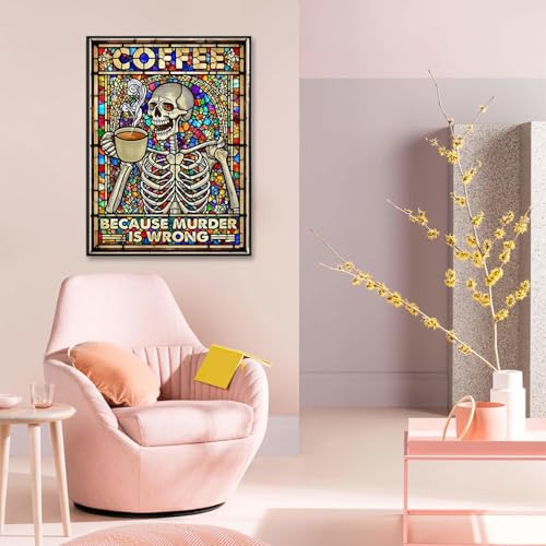 Skull Diamond Art Kits for Adults Funny Diamond Painting Kit for Beginner - color: DP03544