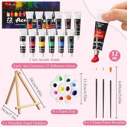 Cholemy 36 Pcs Paint and Sip Kit Gift for Adults 8''x10'',Colorful Fruits - style: Colorful Fruits