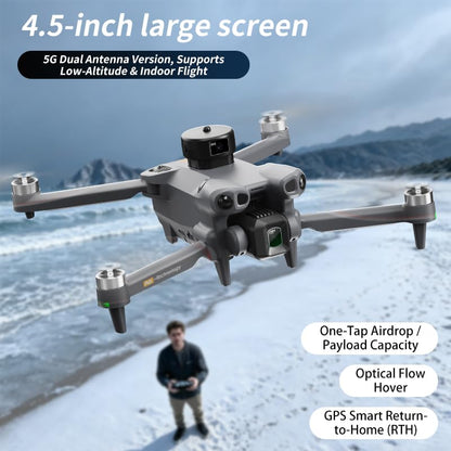 Airdrop Drone with HD Camera for Adults, Gesture Control, Obstacle Avoidance, One-Key Payload Drop Delivery Function, Fishing Drone with Screen on Controller, Foldable RC Quadcopter with Auto Return, Ideal for Outdoor Shooting Camping Fishing Gift Deliver