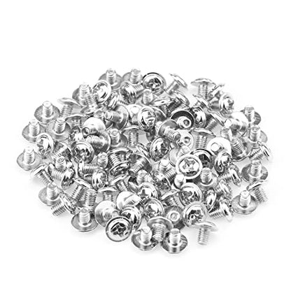 HELIFOUNER 100 Pieces M3x4 Round Head Mounting Computer Screws Computer Case Fixed Motherboard Screws, Silver - color: Silver, screws for mounting motherboard, M3x4