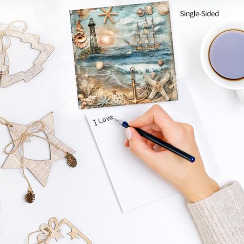 6x6" Cardstock Single Sided Scrapbooking,Craft Decorative Scrap Book Paper - color: 24sheets-Nautical Paper