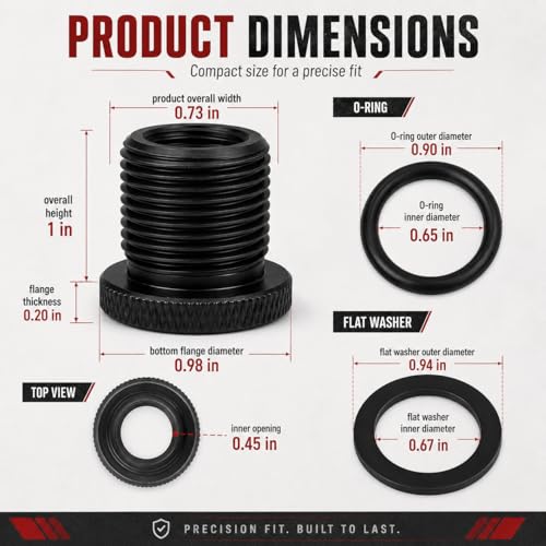 3Pack 1/2x28 to 3/4x16 Thread Protector and Washers, Steel Black - color: Black Thread Protector (1/2x28 to 3/4x16)