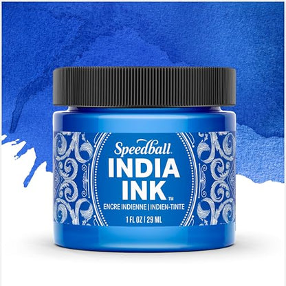 Speedball India Ink, Sapphire, 1-Ounce - color: Sapphire, size: 1 fl oz