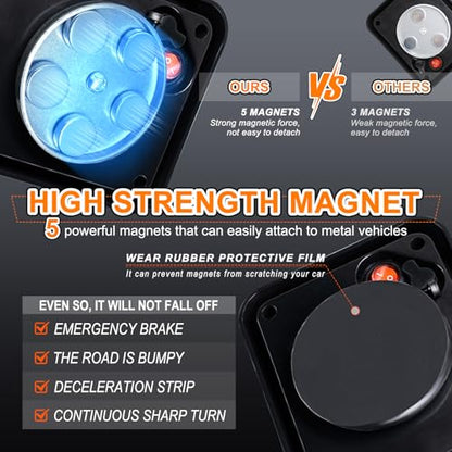 2PCS LED Magnetic Strobe Lights, White Strobe Beacon Warning Light - color: White