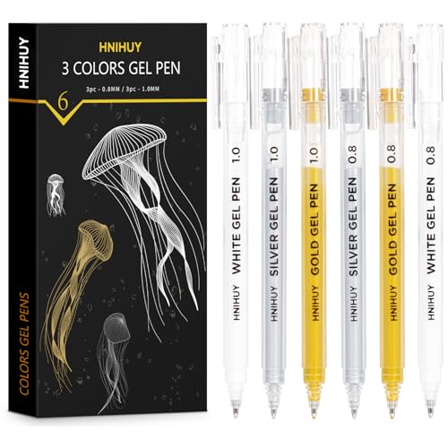 White Gel Pens, 0.8mm,1.0mm Fine Point Opaque Archival Ink Pens - color: Multicolor