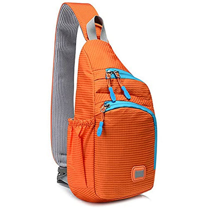 Peicees Small Sling Backpack Waterproof Unisex Shoulder Bag Chest Crossbody Daypack - color: Orange, size: Medium