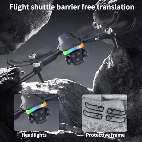 Mini Drone with 1080P Camera for Adults and Beginner,RGB LED Light FPV Drone Quadcopter for Beginners,One Key Take Off/Land Altitude Hold,Optical Flow Positioning Gravity Gesture Control