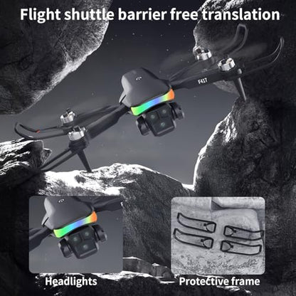 Mini Drone with 1080P Camera for Adults and Beginner,RGB LED Light FPV Drone Quadcopter for Beginners,One Key Take Off/Land Altitude Hold,Optical Flow Positioning Gravity Gesture Control