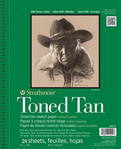 Strathmore 400 Series Sketch Pad, Toned Tan, 11x14 inch, 24 Sheets - size: 11x14