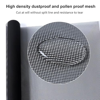 High Density dustproof and Pollen Proof net Window Screen mesh roll Used to Replace Screen Windows and Doors (Black high-Density mesh,787''×37''(2000×95cm) - color: Black high-density mesh, size: 37in x 65ft