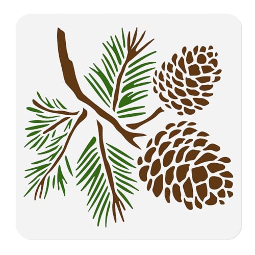 Pine Cone Stencil, Reusable Painting Template, DIY Home Decor - style: Pine Cone