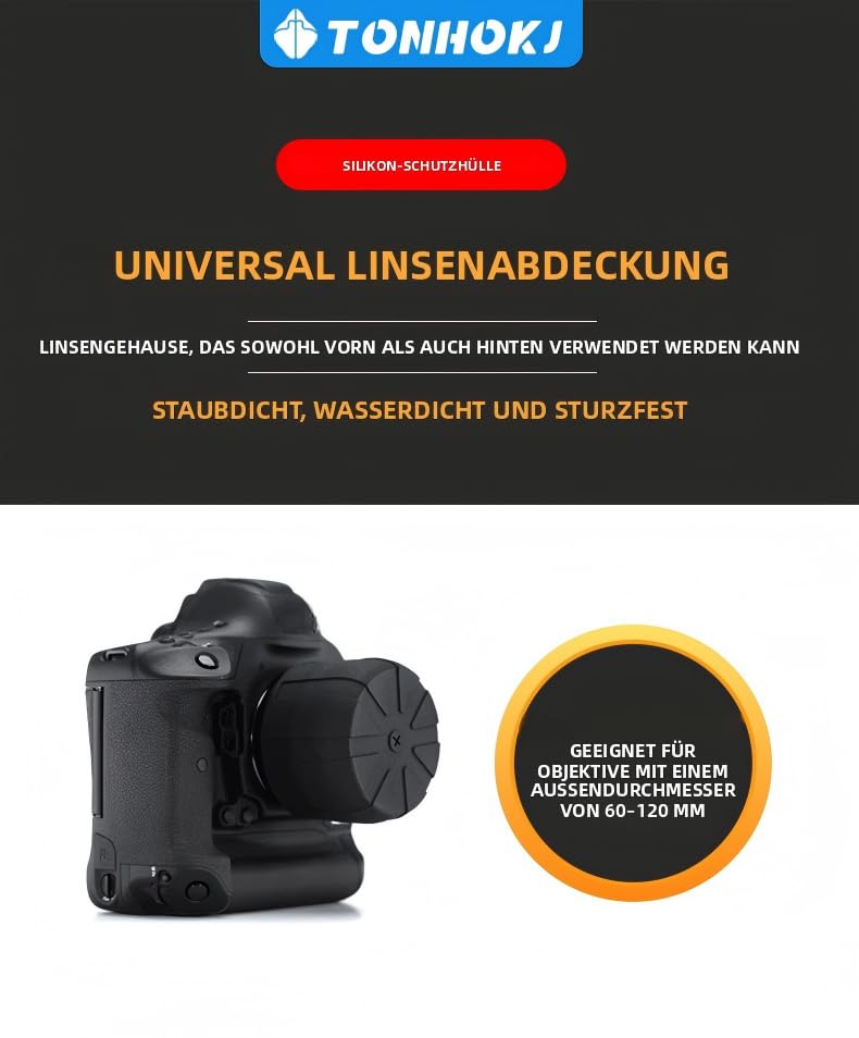 60–120mm Universal Camera Lens Cap Cover - Fits 99% DSLR Lenses, Element Proof, Lifetime Coverage, Single (TH-002 2pcs) - size: TH-002 2pcs