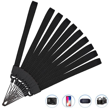 YOUOWO Wrist Lanyards,10Pcs Nylon Hand Strap(10 Black - Combination 1) - color: 10 Black - Combination 1