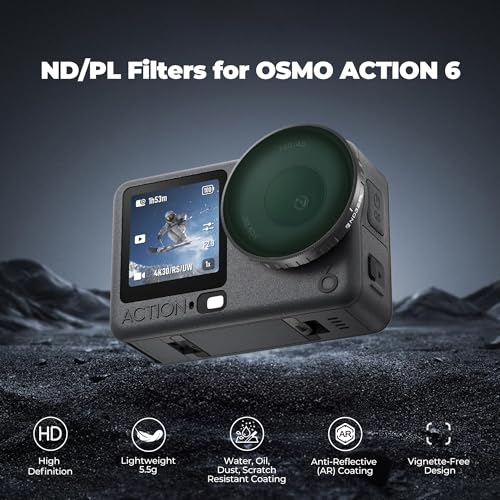 Freewell ND8/PL, ND16/PL, ND32/PL, ND64/PL Filter Set for Osmo Action 6 - style: Bright Day ND/PL Kit