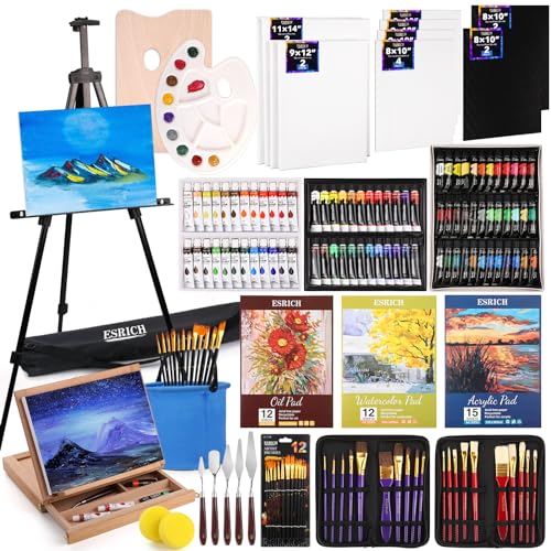ESRICH 141PCS Deluxe Painting Set, Painting Supplies with 84 Paint