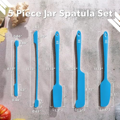 DI ORO Silicone Jar Spatula Set - 600F Heat Resistant, 5-Pc Blue - color: Blue