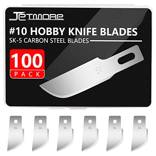 JETMORE 100 Pack Exacto Blades #10, Craft Knife Blades with Storage Box - size: #10