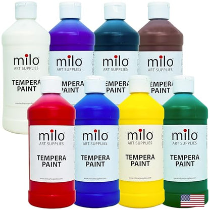 milo Kid's Washable Tempera Paint Set, 8 Primary Colors, 16 oz Bottles - style: Primary Tempera 8 x 16 oz Bottles