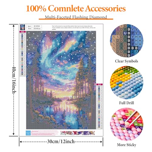 Diamond Art Kits for Adults, Starry Sky DIY Diamond Painting for Beginners - color: BLKJDP01