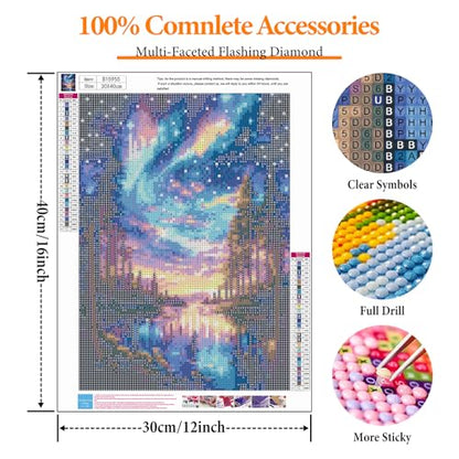 Diamond Art Kits for Adults, Starry Sky DIY Diamond Painting for Beginners - color: BLKJDP01
