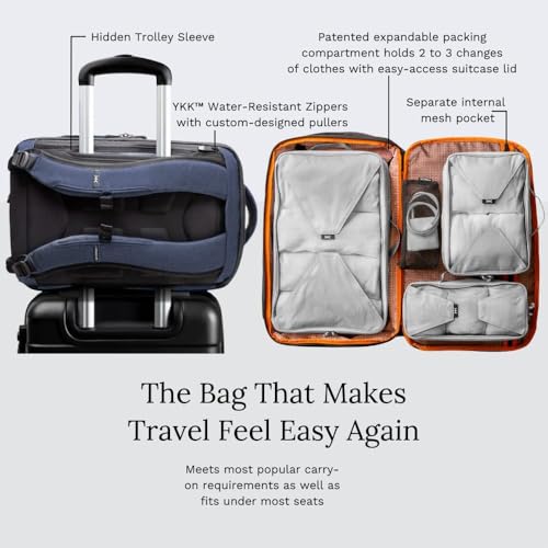 Knack Series 1 Medium Travel Backpack, 15.6-Inch Laptop, Expandable 27-39L - color: Dark Blue, size: Medium