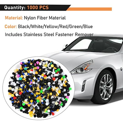 GOOACC 1001PCS Universal Car Clips Mixed Auto Retainer Rivet Push Clips - color: 1000Pcs Mixed Clips + 1 Remover