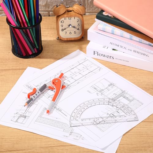 Eboot Student Geometry Math Set, Drawing Compass and 6 in, Watermelon Red - color: Watermelon Red